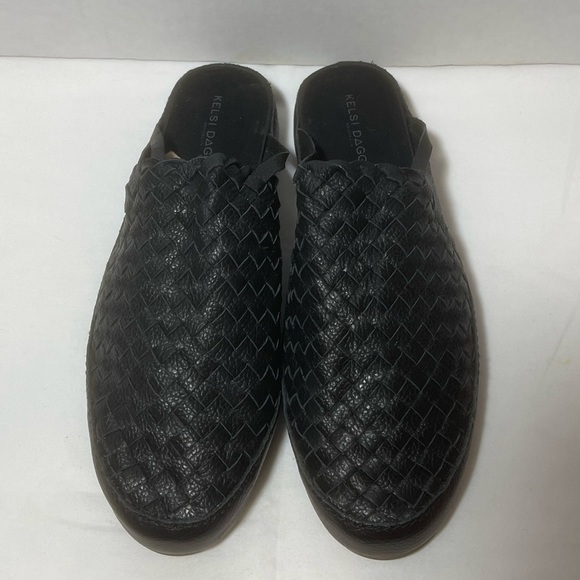 Kelsi Dagger Brooklyn Maple woven black leather mules size 10 - Picture 3 of 7